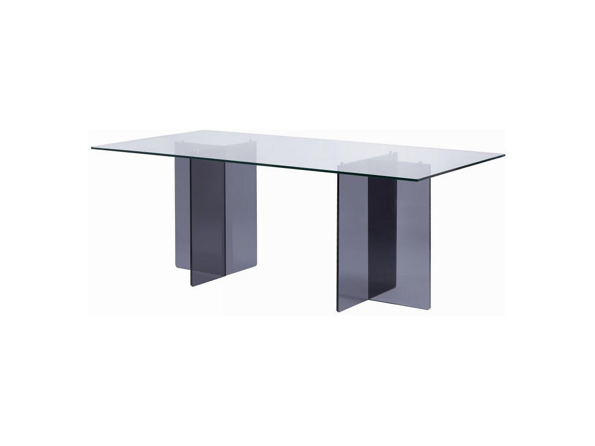 TISCH ohne Ausziehfunktion - 8 -Sitzer - Sicherheitsglas - transparent, anthrazitgrau - BYLENA - Transparent, Glas (100/200/75cm) - Vente-Unique