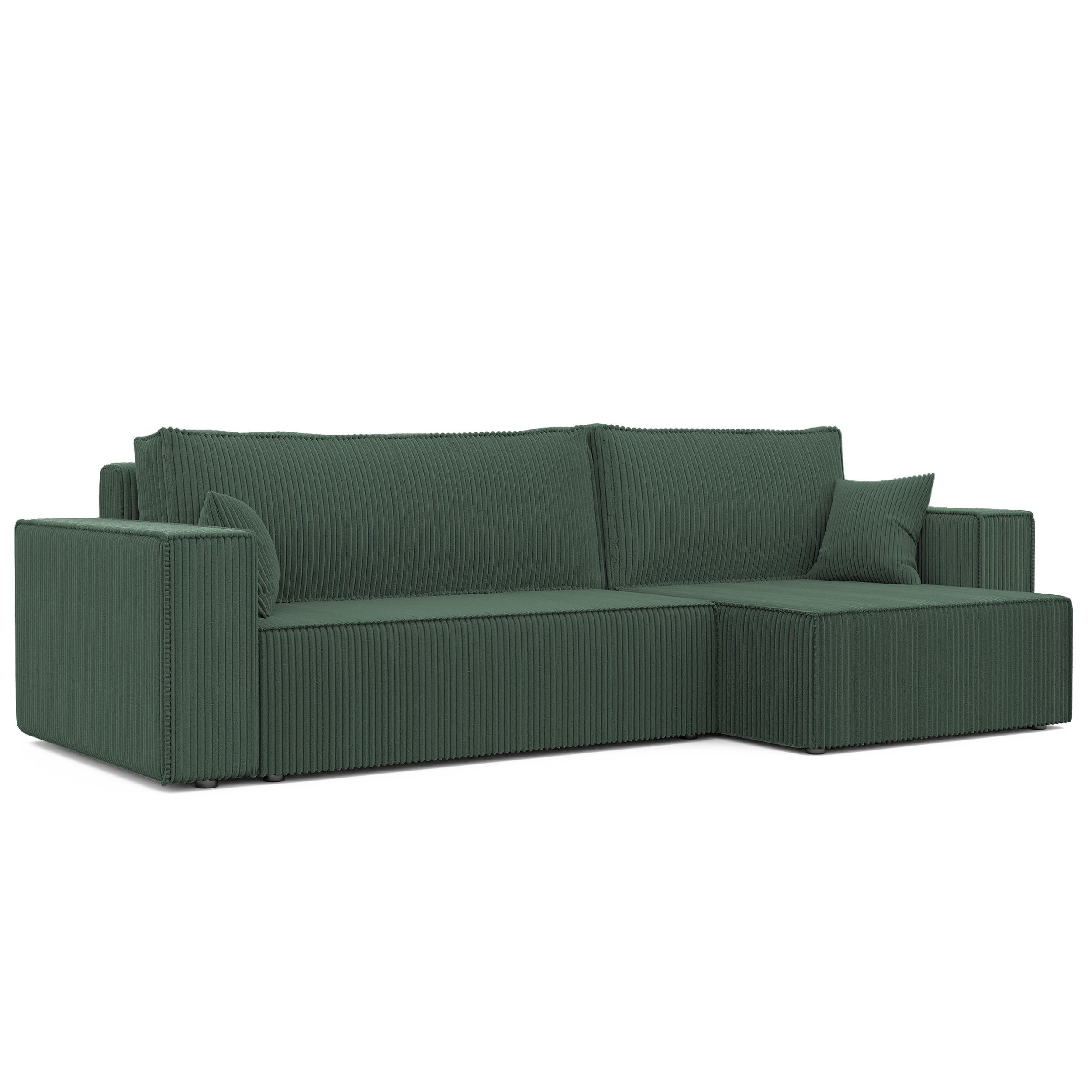 ECKSOFA mit Schlaffunktion und Bettkasten, Grün - Grün, Holzwerkstoff/Textil (145/276cm) - Idohome