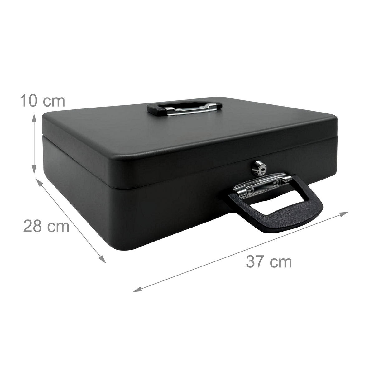 GELDKASSETTE - Schwarz, Kunststoff/Metall (37/10/28cm) - Relaxdays