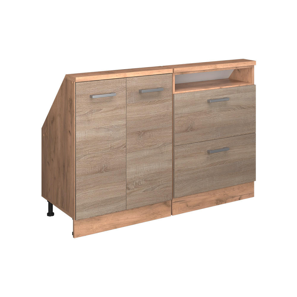 KÖKSSKÅP FÖR SLUTTANDE TAK R-Line Sonoma 120 cm Set om 2 Sonoma ek, Honungsek 83.8/120/46 cm