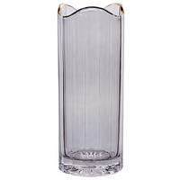BLUMENVASE Glas grau Perdiki - Grau, Glas (30cm) - Beliani