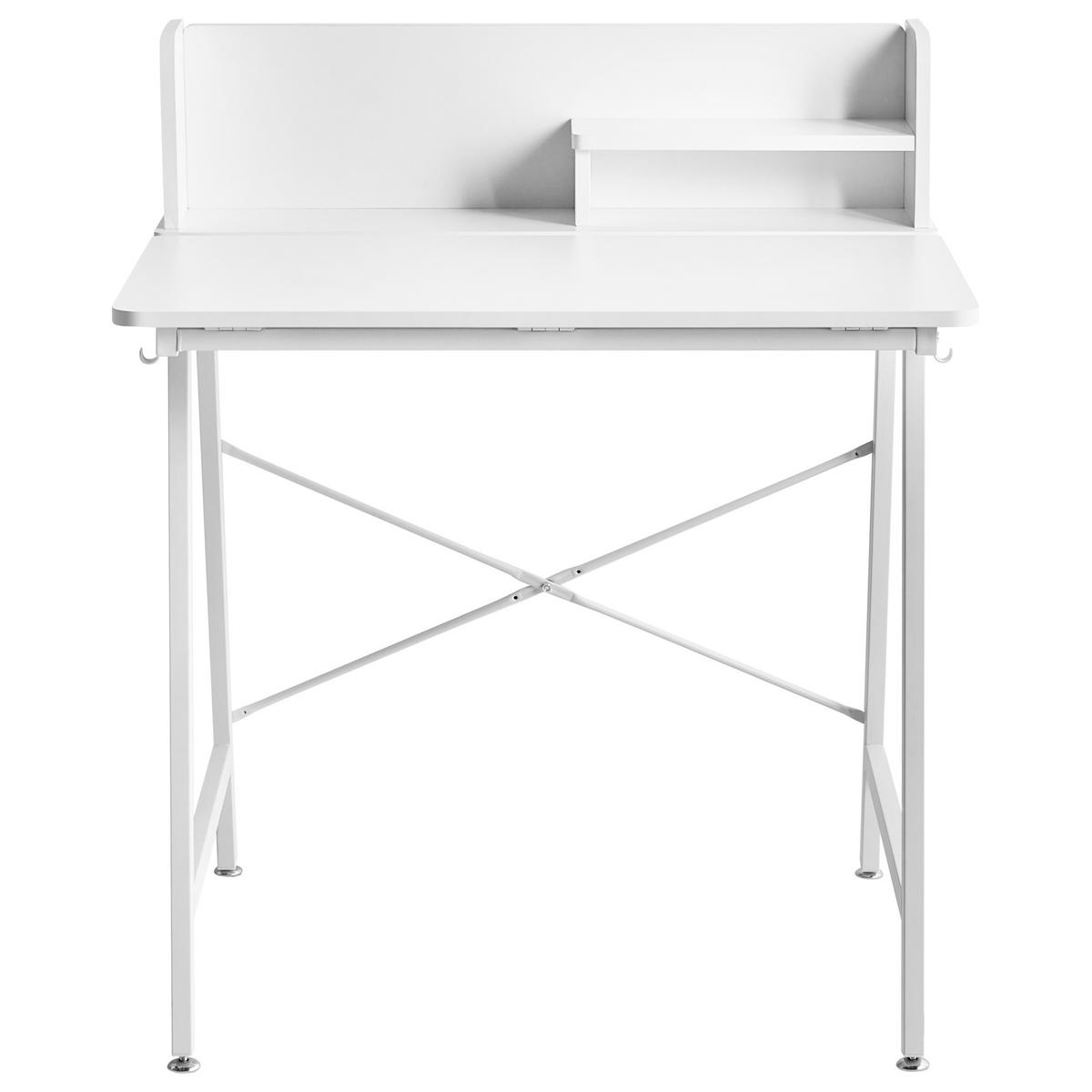 KRESLICÍ STŮL s sklopnou deskou stolu Bílý 80/62 cm Aland - bílá, kompozitní dřevo (62/80/94cm) - Beliani