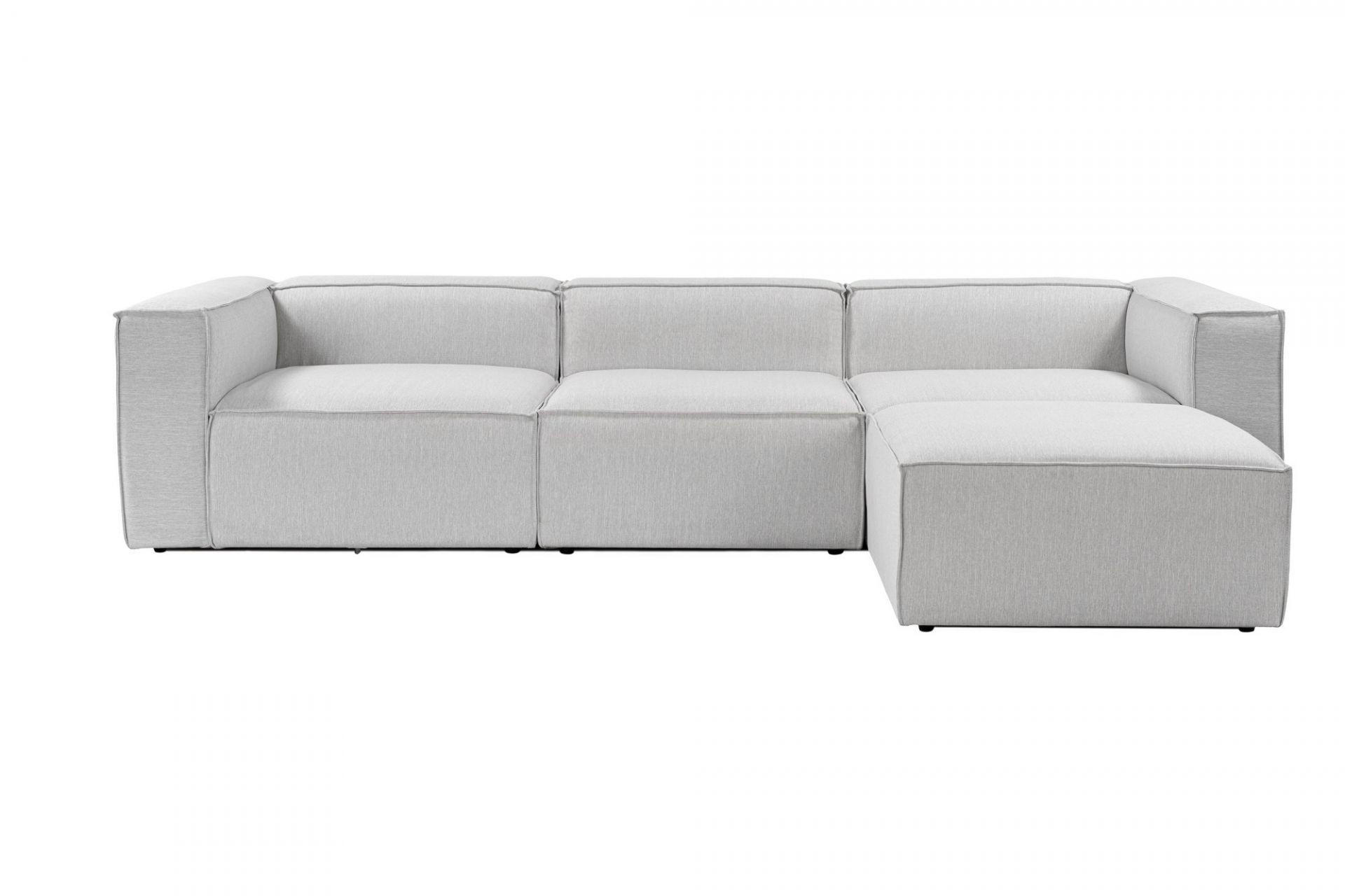 ECKSOFA beidseitig montierbar - Schwarz/Grau, Holz/Kunststoff (296/185cm) - myHomelando