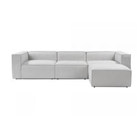 ECKSOFA beidseitig montierbar - Schwarz/Grau, Holz/Kunststoff (296/185cm) - myHomelando