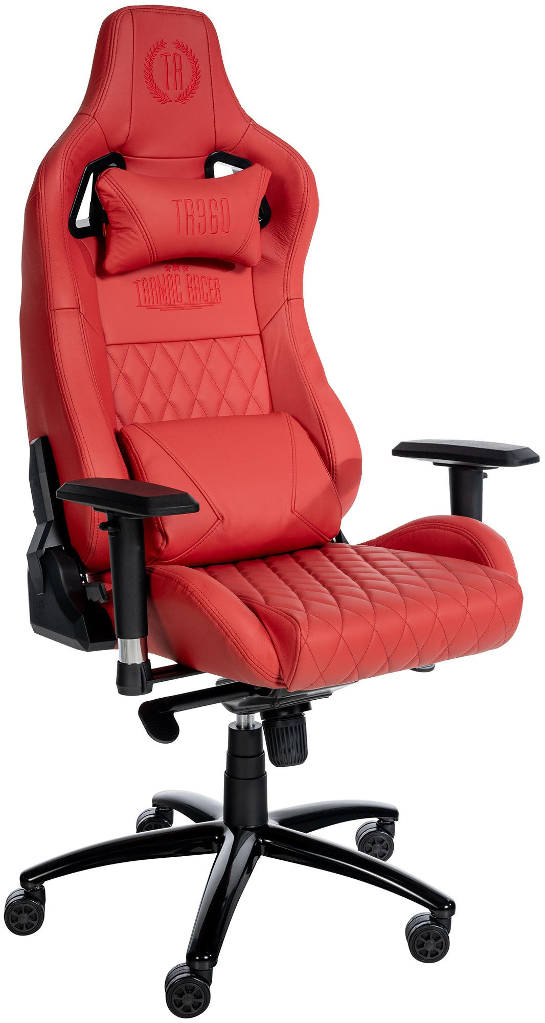 CHEFSESSEL Echtleder rot - Rot/Schwarz, Leder/Metall (70/129/64cm) - CLP
