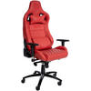 CHEFSESSEL Echtleder rot - Rot/Schwarz, Leder/Metall (70/129/64cm) - CLP