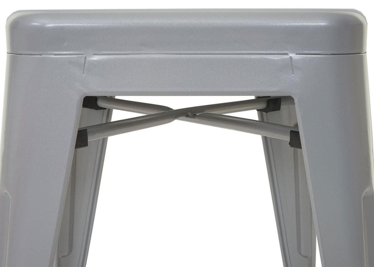 HOCKER Grau 4er-Set - Grau, Metall (39/46/39cm) - MCW