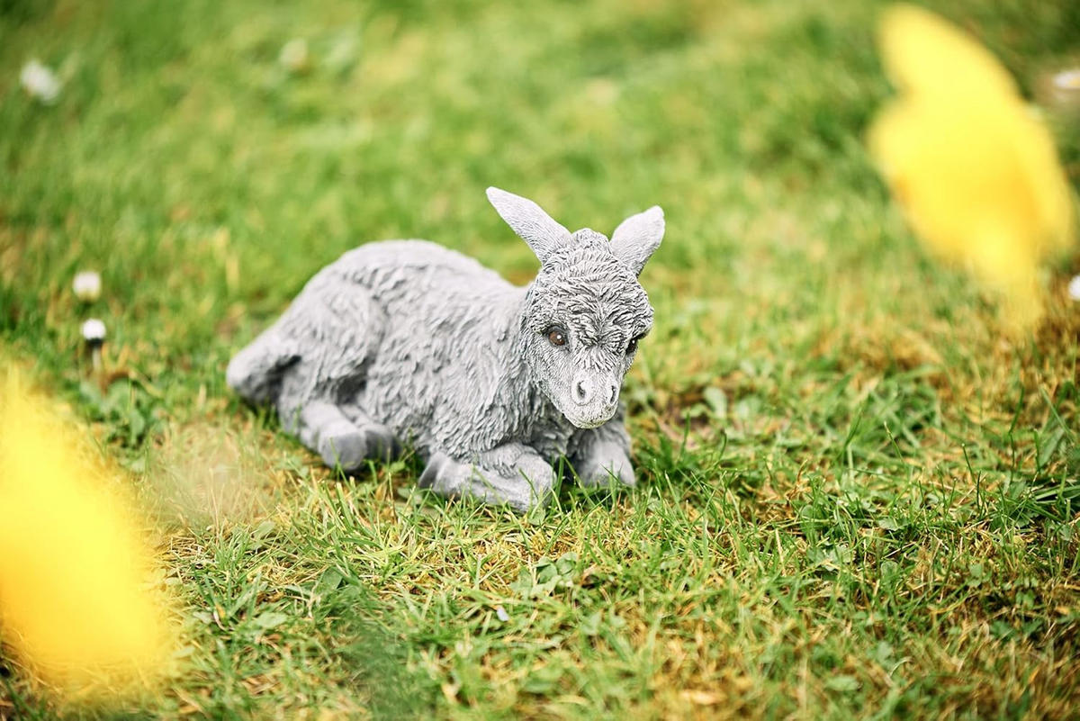 STEINFIGUR Esel Sarah frostfest wetterfest Steinguss - Grau, Stein (12/16/9cm) - stoneandstyle