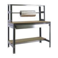 PACKTISCH BUFFALO mit Schubfach | HxBxT 84x90x76cm | Traglast 400kg | Grau - Grau, Metall (90/84/76cm) - PROREGAL