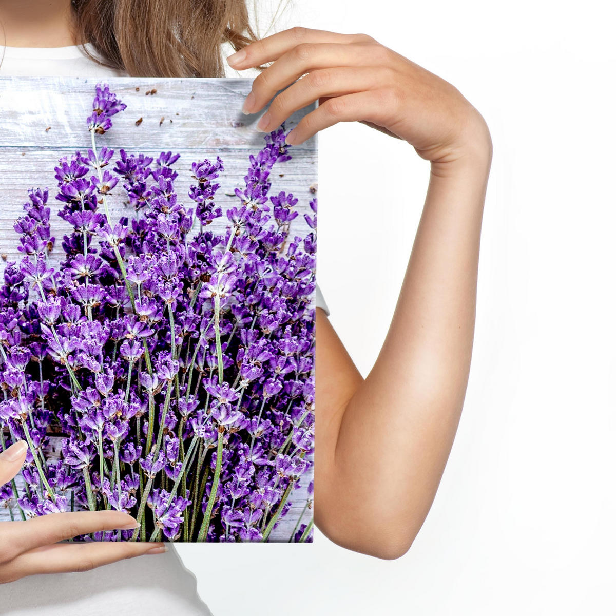 PANORAMABILD Lavendel Blumen Natur 3D - Beige/Violett, Textil (145/45cm) - Muralo