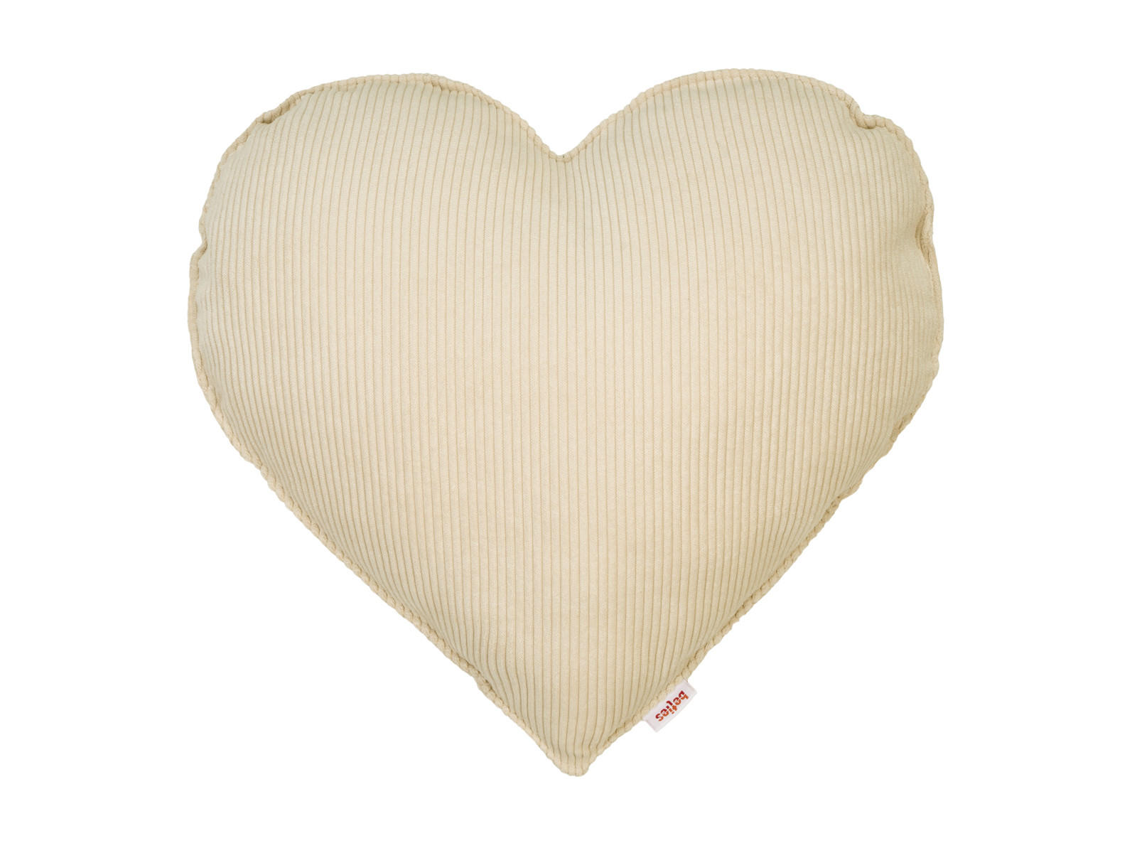 HERZKISSEN HYggelig No.1 kreide-beige Cord-Samt 35/40 cm - Beige, Textil (35/40cm) - beties Heimtextil