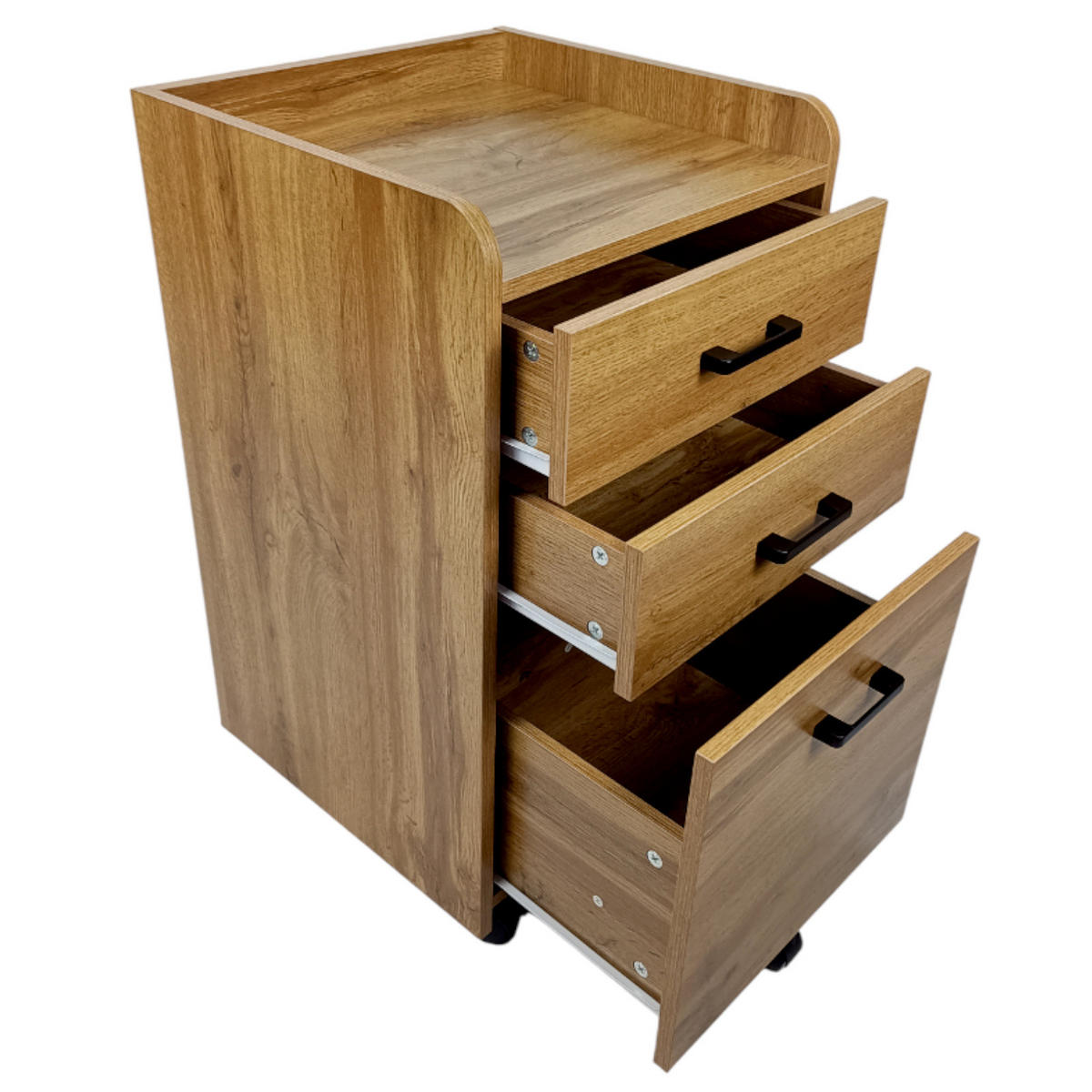 ROLLCONTAINER Holzoptik Erlefarben 3 Schubladen 42x40x72 cm - Erlefarben, Holzwerkstoff/Metall (42/72/40cm) - Begryf