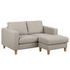 1-SITZER ECKSOFA mit Longchair - Buchefarben/Cappuccino, Buchenholz/Textil (154/140cm) - home24