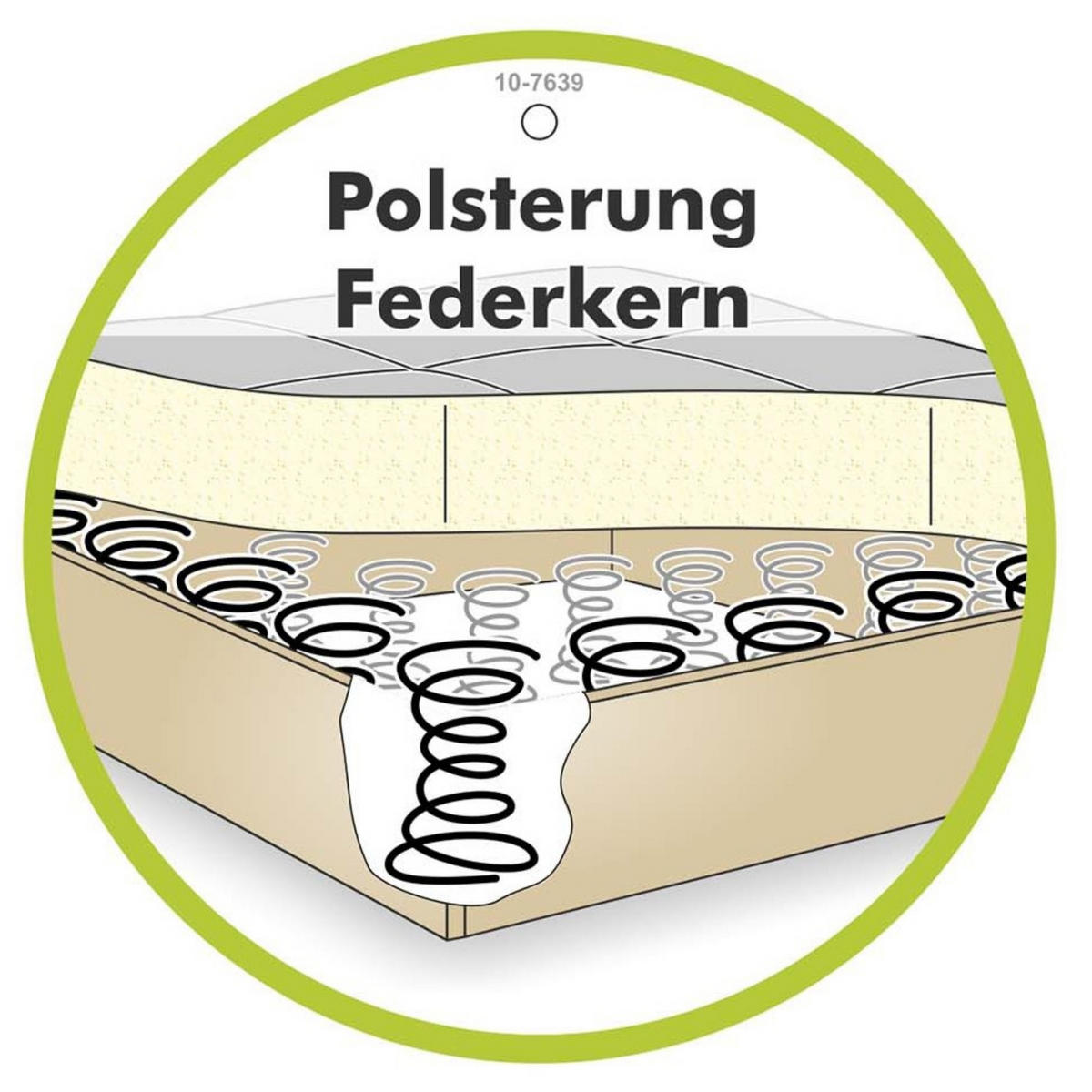 BIG-SOFA mit Federkern B290/T135/H90 cm extratief, Liegefläche 122x240 cm, Flachgewebe Hellgrün / 15247 - Schwarz/Hellgrün, Kunststoff/Textil (290/90/135cm) - luma-home