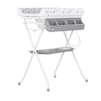 BABYWANNE Wickeltisch Aqua grau 2 in 1 Zubehörfach klappbar Ständer Stopfen - Grau, Kunststoff (61/80cm) - Chipolino