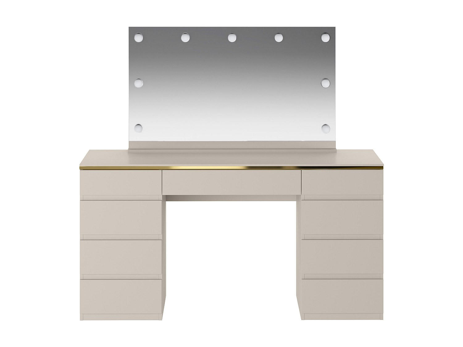 SCHMINKTISCH - 156.8 cmcm x 55 cmcm - Holz, Platte - Beige - VUKIA - Beige, Holz (156.8/145.6/55cm) - Vente-Unique