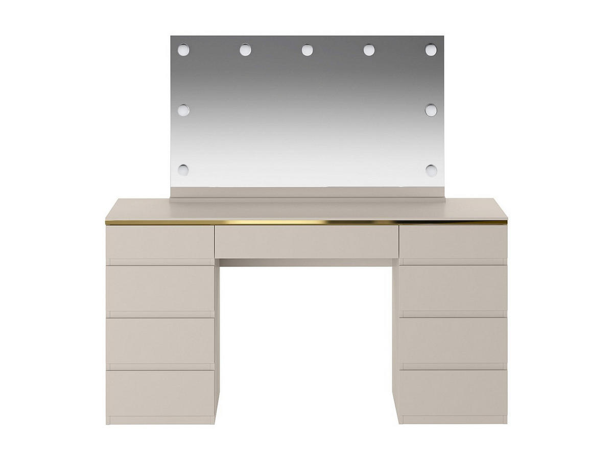 SCHMINKTISCH - 156.8 cmcm x 55 cmcm - Holz, Platte - Beige - VUKIA - Beige, Holz (156.8/145.6/55cm) - Vente-Unique