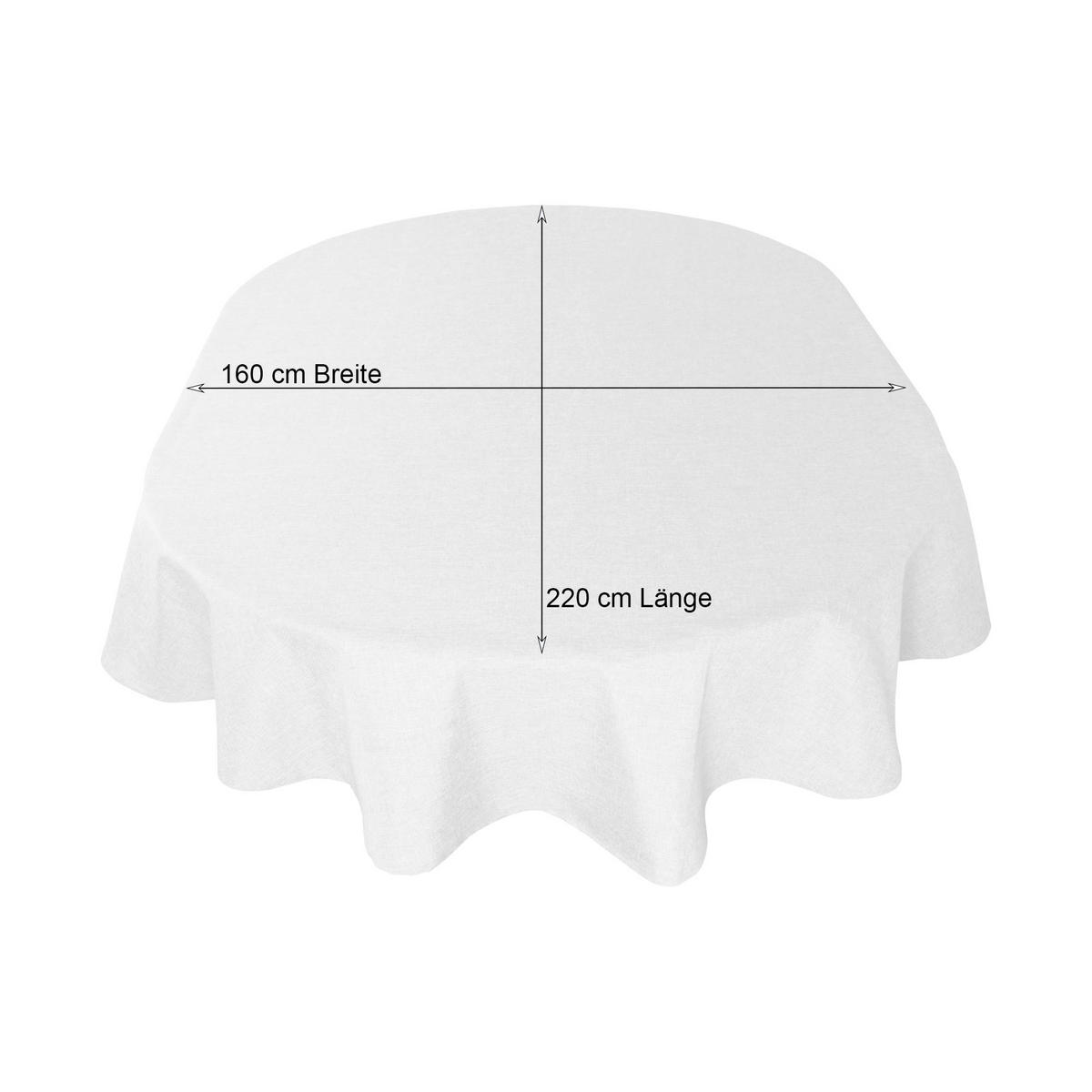 TISCHDECKE Leinenoptik 160/220 cm oval Weiß - Weiß, Textil (160/220cm) - TiborTex