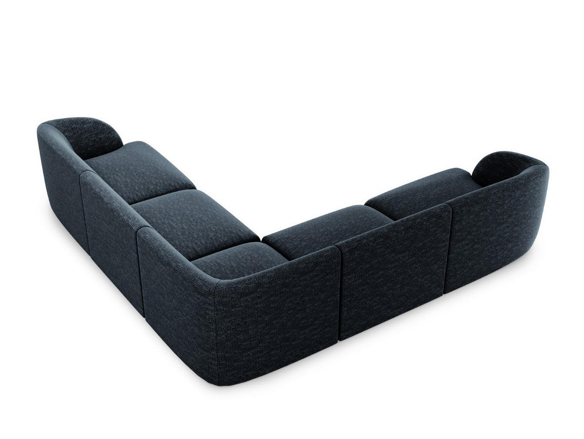 WENDBARES-ECKSOFA Miley aus Chenille-Stoff königsblau 5 Sitzplätze - Blau, Textil (255/255cm) - Micadoni