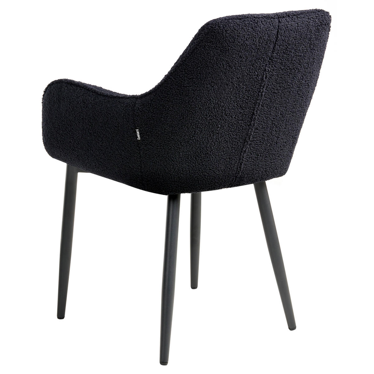 ESSZIMMERSTUHL 2er-Set Bouclé Schwarz Alden - Schwarz, Textil (59/85/61cm) - Beliani