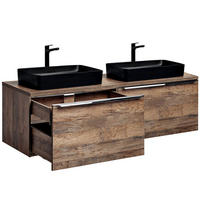 BADMÖBEL-SET 5-TLG. Puebla-56 - Braun, Holzwerkstoff (160/60/46cm) - Lomado