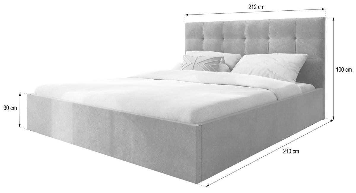 POLSTERBETT APE 200x200 cm mit Bettkästen - Beige - Beige, Holz/Textil - MASSENO