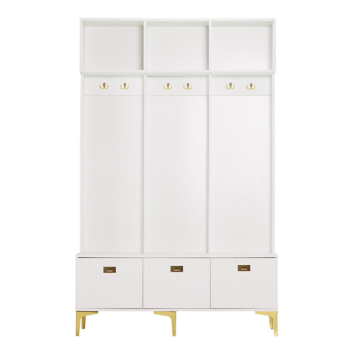 GARDEROBENSET mit Bank 120 x 23,5 x 191,5 cm Weiß - Weiß, Holzwerkstoff (40/191/120cm) - Beauniv