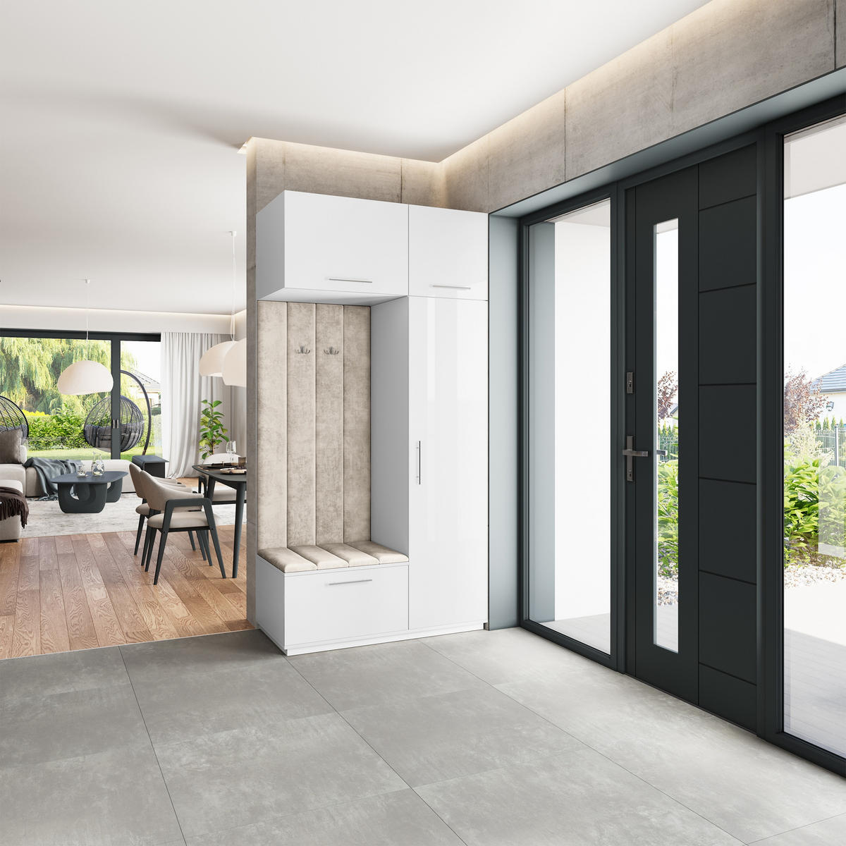 GARDEROBENSCHRANK REMA 120/240/60 cm Modern Weiß - Weiß, Holzwerkstoff (120/240/60cm) - MASSENO