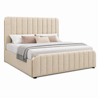 POLSTERBETT mit 4 Schubladen USB/Typ-C 180x200 cm Leinen Beige - Beige, Metall (180/200cm) - Meubliv