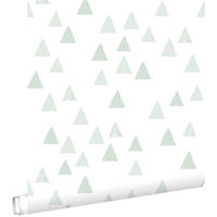 TAPETE grafische Dreiecke 53 cm x 10.05 m - Grün, Papier (53/0.1cm) - ESTAhome