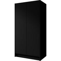 KLEIDERSCHRANK Mono Grifflos im Skandi-Stil, Schwarz 102/200/51 cm - Schwarz, Holzwerkstoff (102/200/51cm) - WFL GROUP