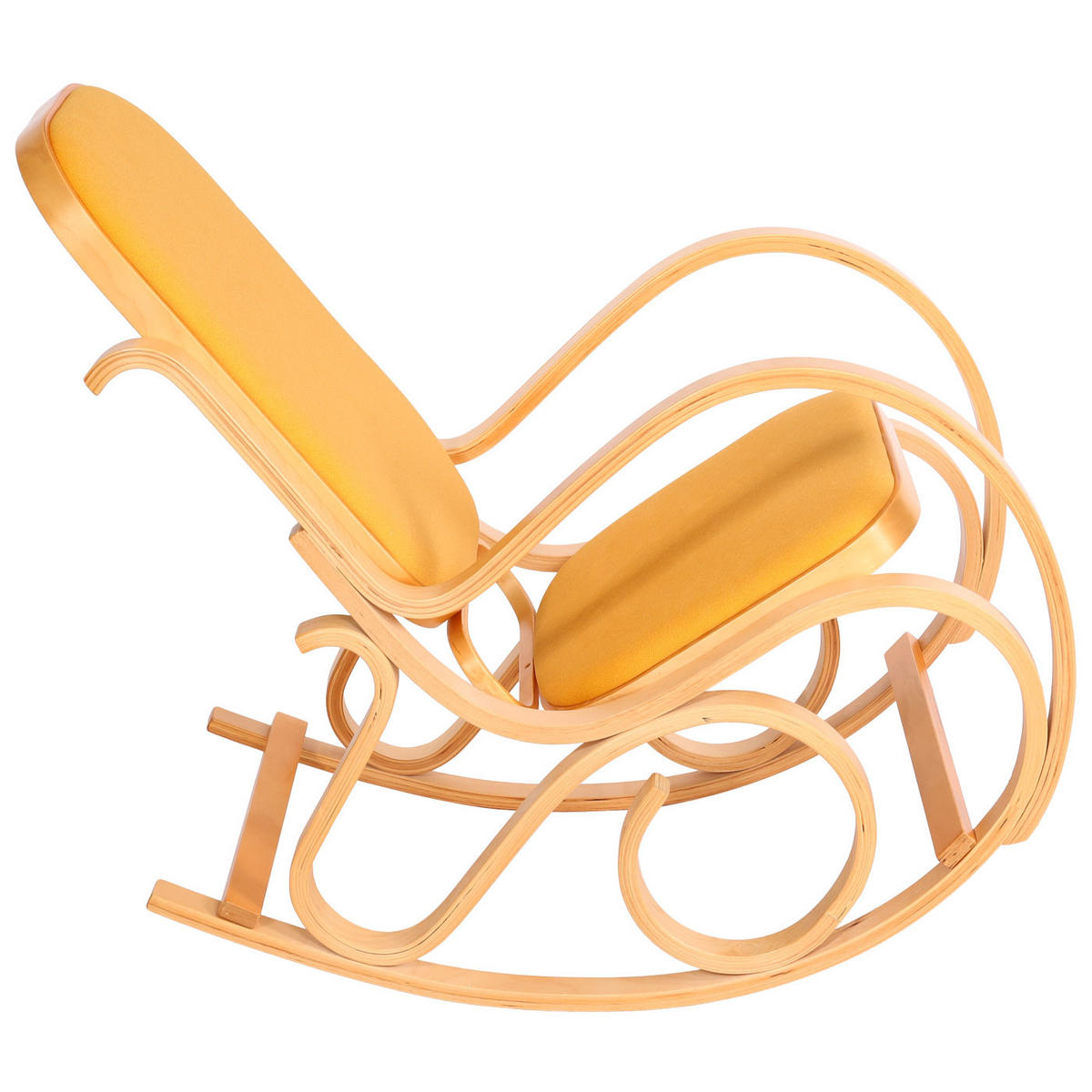 SCHAUKELSTUHL Eiche Dekor, Gelb - Eichefarben/Gelb, Holz (55/90/96cm) - MCW