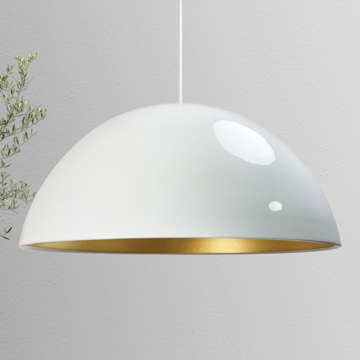 PENDELLEUCHTE Lipeo 40/23 - Weiß, Metall (23/40/23cm) - Bamyum