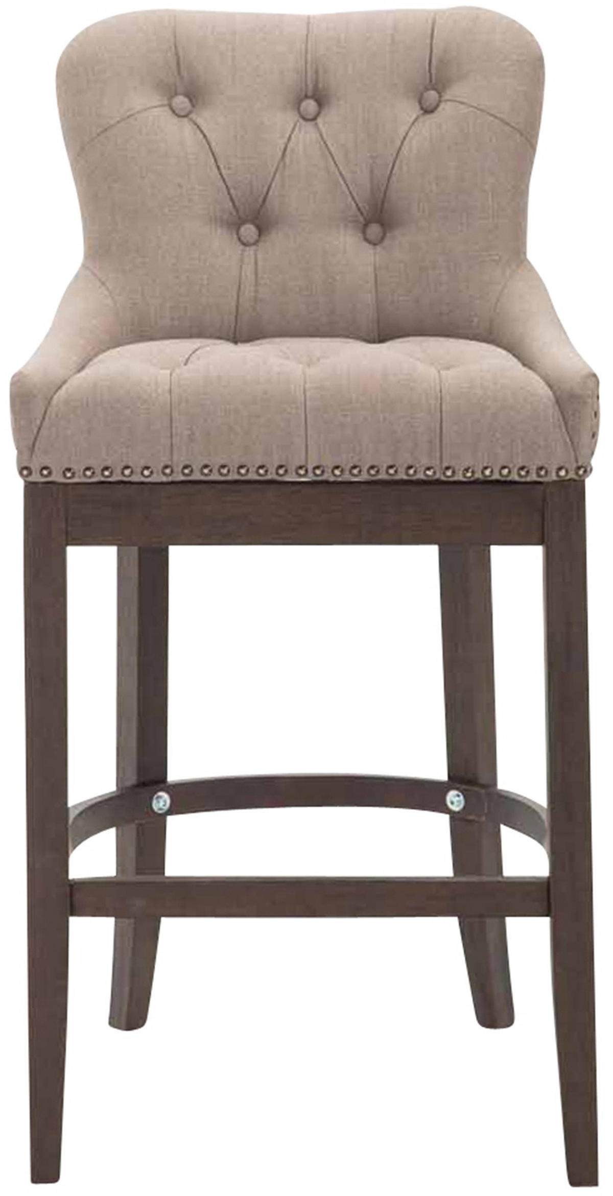 BARHOCKER Stoff taupe - Taupe/Dunkelbraun, Holz/Textil (55/109/57cm) - CLP