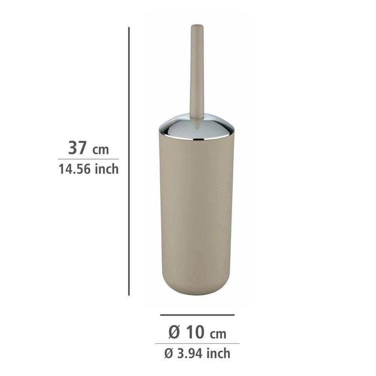 BÜRSTENBEHÄLTER beige + WC-Bürste Brasil 10/10/37 cm - Beige, Kunststoff (10/37/10cm) - Wenko