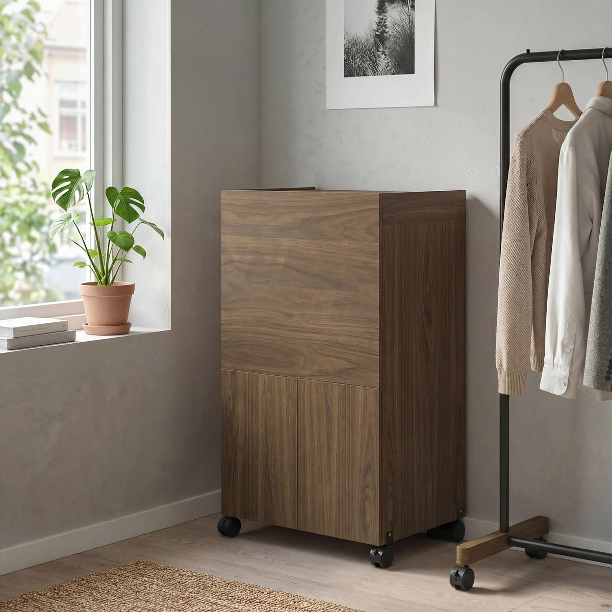 BÜGELBRETTSCHRANK Braun 1 Stück - Braun, Holzwerkstoff (55/87/154cm) - GiPP