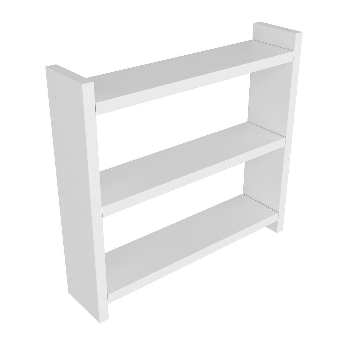 WANDREGAL für die Küche mit 3 Ablagen 44/10/40 cm - Weiß, Holzwerkstoff (10/40/44cm) - Calicosy