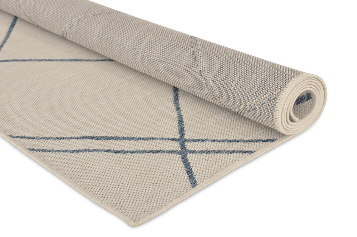 OUTDOOR-TEPPICH Terrace Weiß/Azurblau 80x150 cm - Multicolor, Textil (80/150cm) - Vercai Rugs