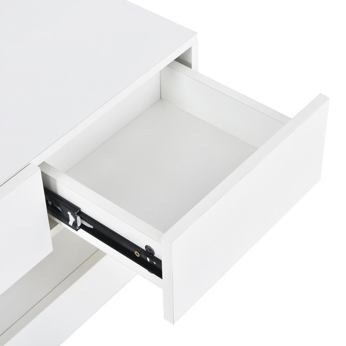 TV-ELEMENT wandhängend 130 x 33 cm MDF White mit LED-Beleuchtung - Weiß, Holzwerkstoff (33/15/130cm) - Beauniv