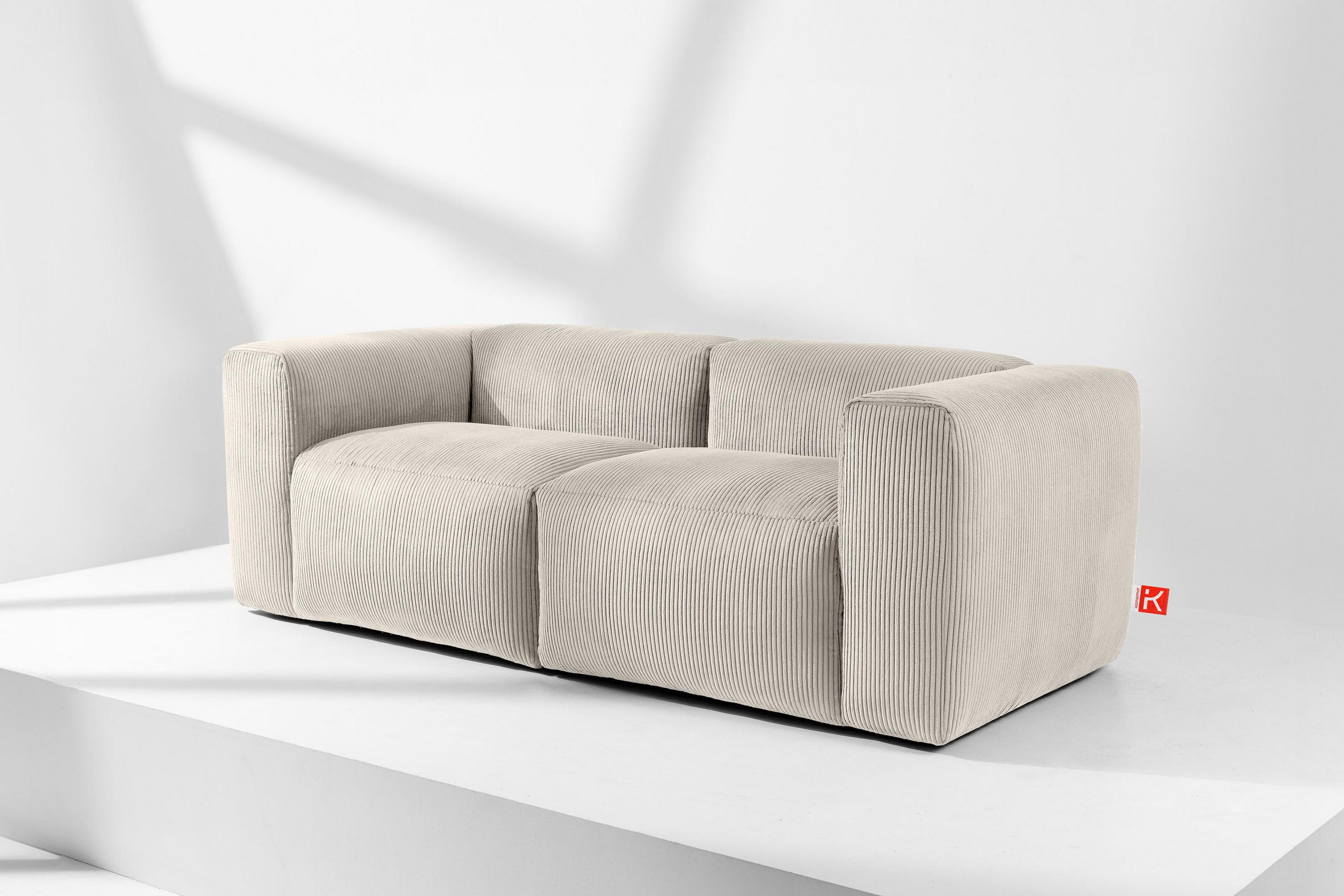 Thumbnail - Konsimo® 2-Sitzer-Modulsofa, Creme, Textil, einzeln stellbar,Freiform, 210x73x96 cm, Wohnzimmer, Sofas & Couches, Sofas,...