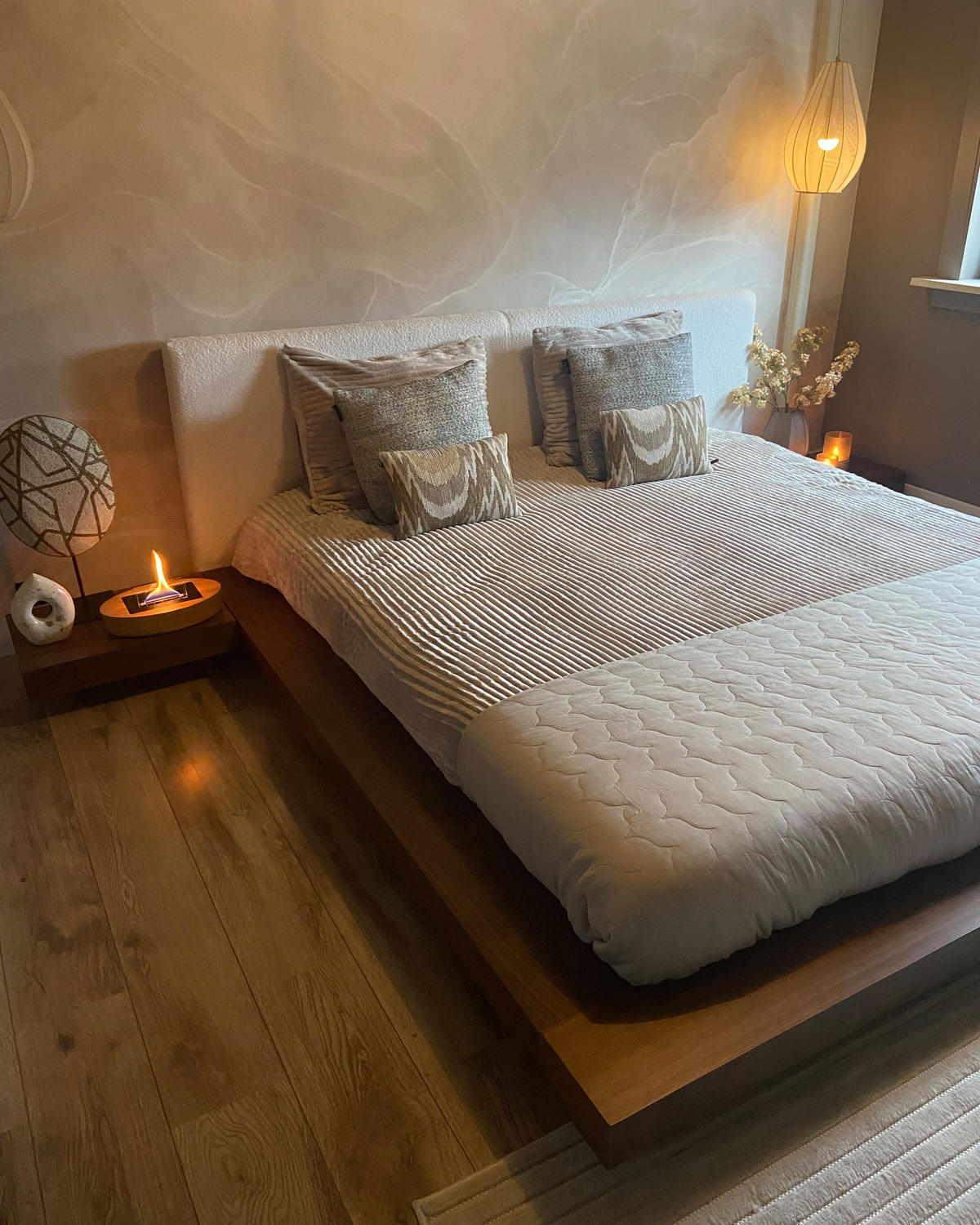 POSTEL s roštem 180/200 cm MDF deska Hnědá Zen - hnědá, dřevo (180/200cm) - Beliani