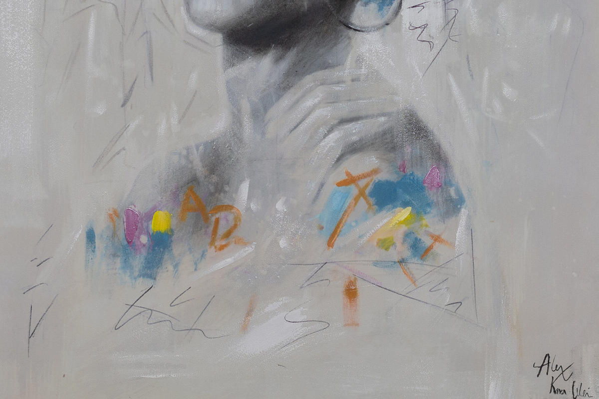 RUČNE MAĽOVANÝ AKRYLOVÝ OBRAZ 75/100 cm, viacfarebný, zvierací motív - viacfarebná, drevo/textil (75/100cm) - KUNSTLOFT