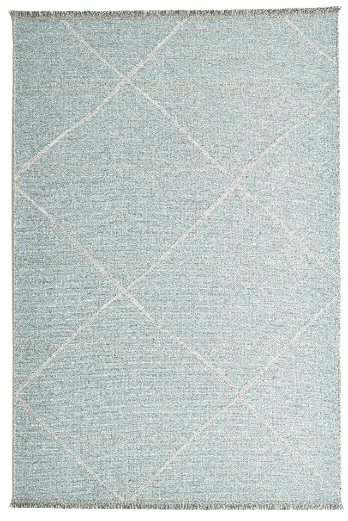 FLACHWEBTEPPICH Braderup 60x100 cm - Hellblau, Textil (60/100cm) - Sansibar SYLT