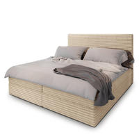 BOXBETT PISA 200x200 cm mit Matratze und Topper, H2+H3 - Creme - Creme, Holz (200/200cm) - MASSENO