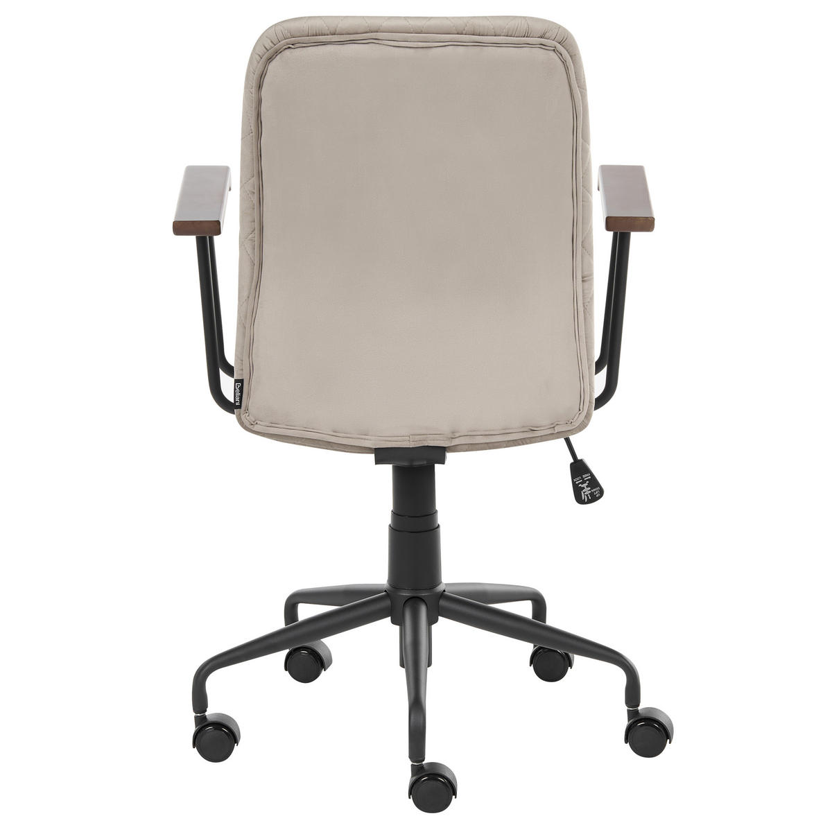 BÜROSTUHL Samtstoff Taupe Velate - Taupe, Textil/Metall (60/90/60cm) - Beliani