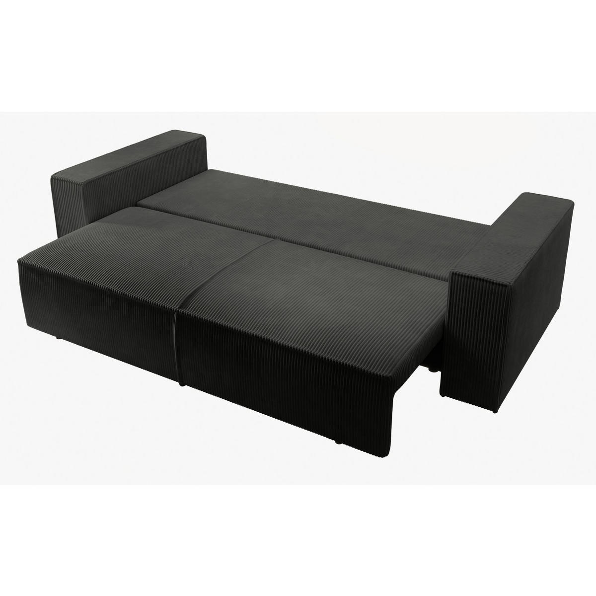 SOFA FARESE Dunkelgrau mit Cordbezug - Dunkelgrau, Textil/Metall (257/85/102cm) - Selsey