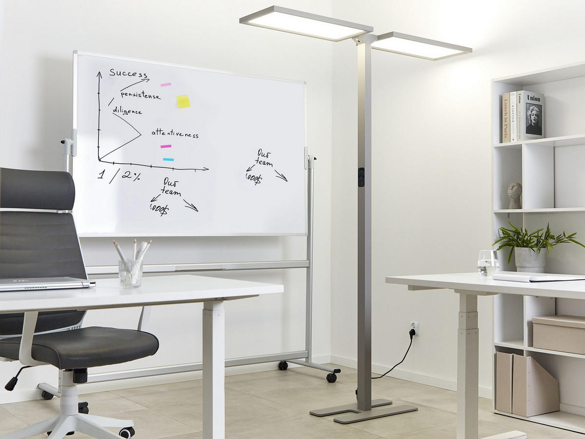 STEHLAMPE Sculptor 30/135/197 cm - Silberfarben, Metall (30/135/197cm) - Beliani