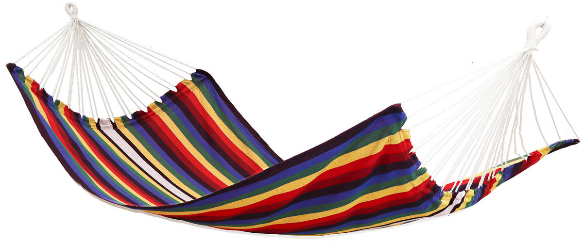 XXL-HÄNGEMATTE für 2 Personen bis 150kg, 200/120 cm, bunt - Multicolor, Textil (160/2.5/260cm) - Amanka