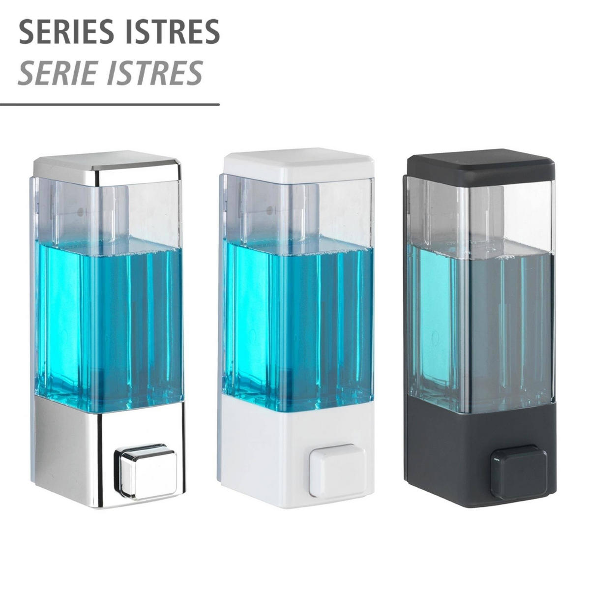 SEIFEN- und Desinfektionsmittelspender Istres 320 ml 7,5/6/18,5 cm - Schwarz, Kunststoff (6/18.5/7.5cm) - Wenko