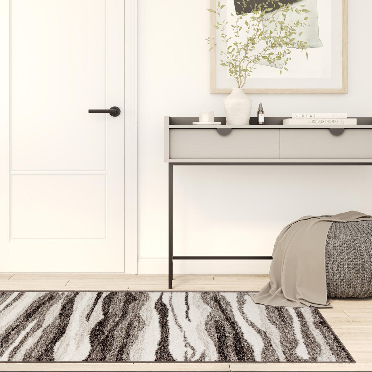 TEPPICHLÄUFER SARI hellbraun abstrakt 100/150 cm - Hellbraun, Textil (100/150cm) - Tapiso